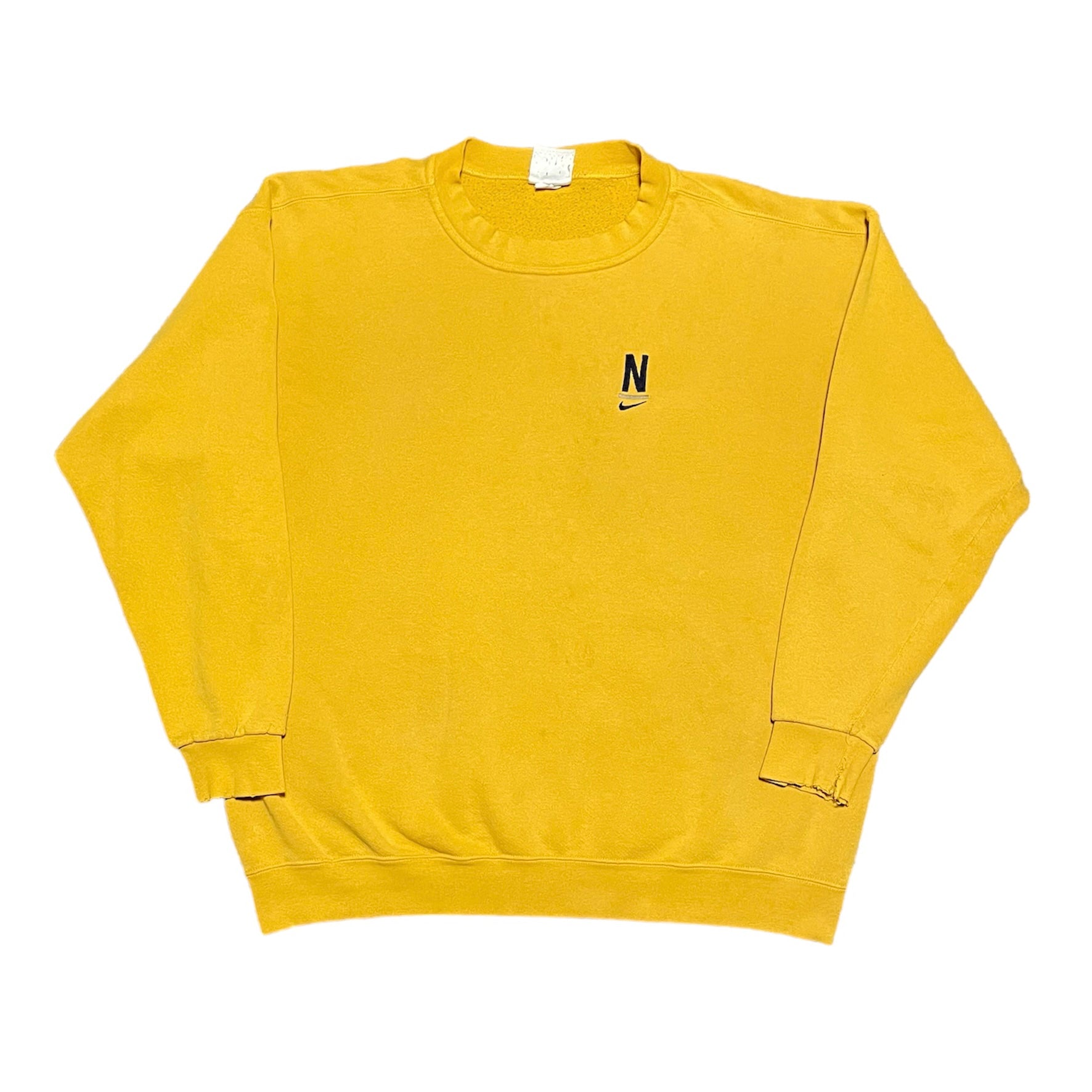 Vintage yellow nike hot sale crewneck sweatshirt