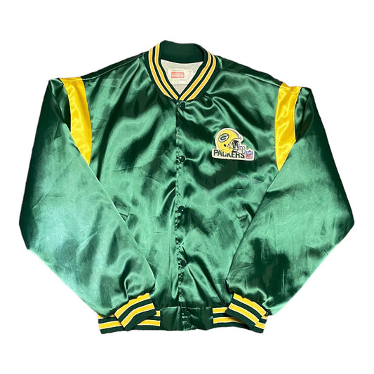 Vintage Green Bay Packers Satin Bomber Jacket