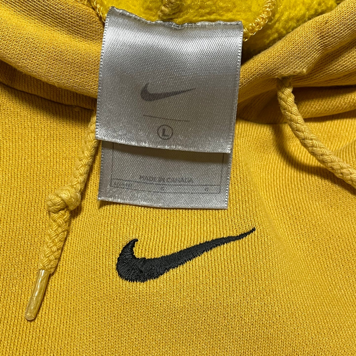 Vintage Nike Mid Check Center Swoosh Hoodie (Yellow)