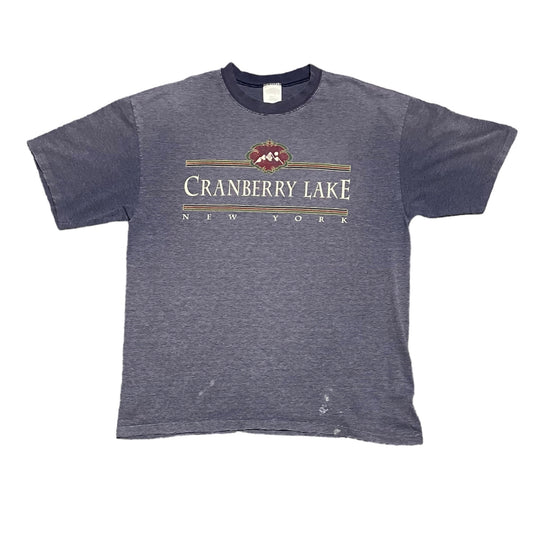 Vintage Cranberry Lake New York Striped T-Shirt