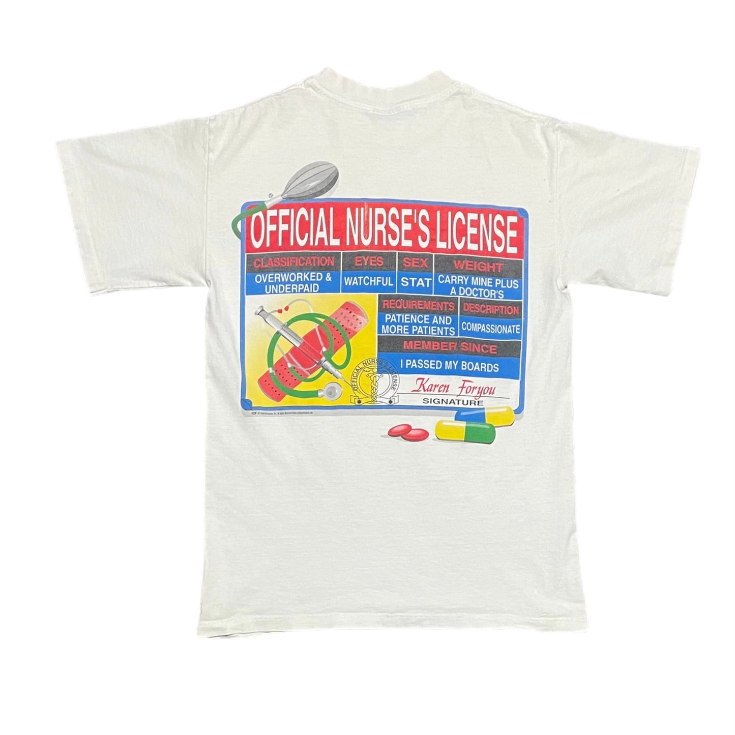 Vintage Official Nurse's License T-Shirt