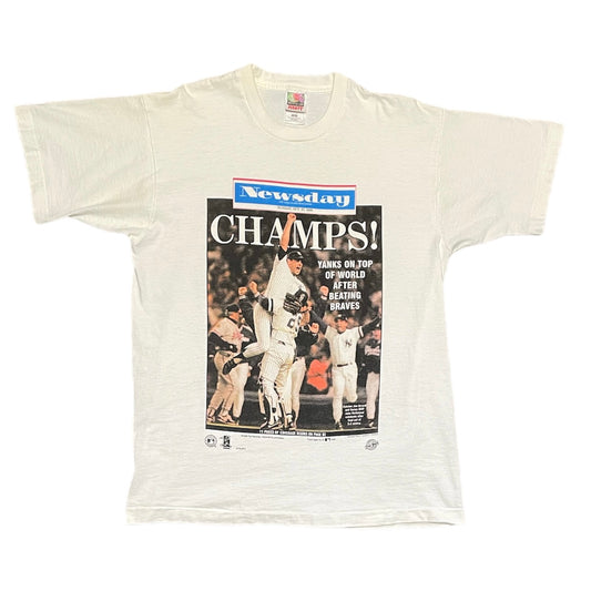 Vintage 1996 New York Yankees World Series Champions Newspaper T-Shirt
